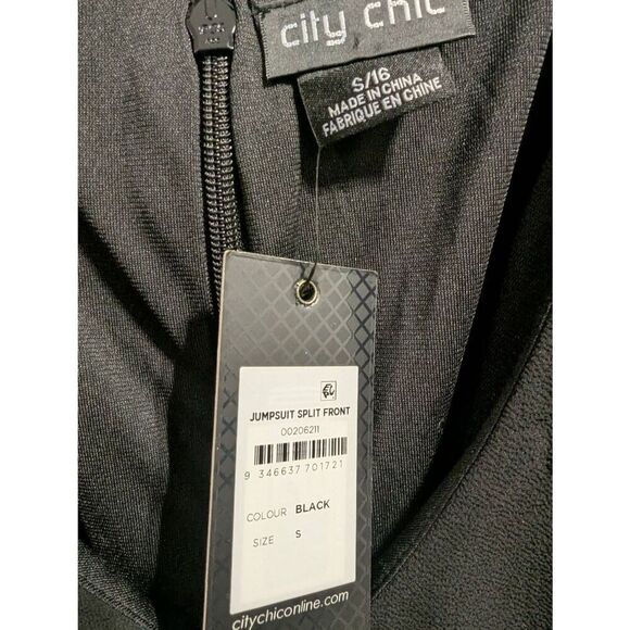 SzāS (16/0XL) City Chic Jumpsuit Split Front NWT - Picture 4 of 9